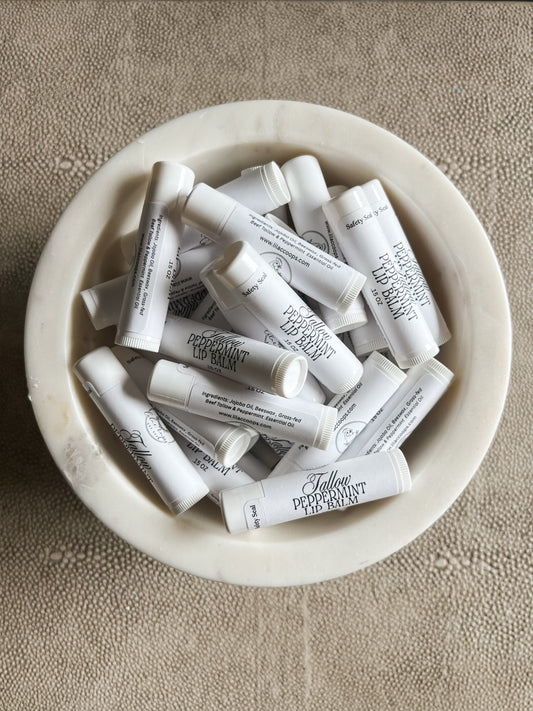 Tallow Peppermint Lip Balm (Plastic)